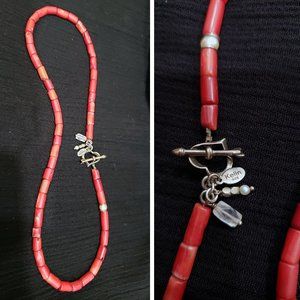 Sundance Vintage Coral, Pearl & Sterling Necklace